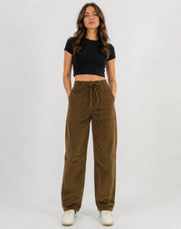 COUNTRY DENIM / ROAM FREE CORD STRECH BARRELED JEANS / JEANS / CGJ1842-CHOC