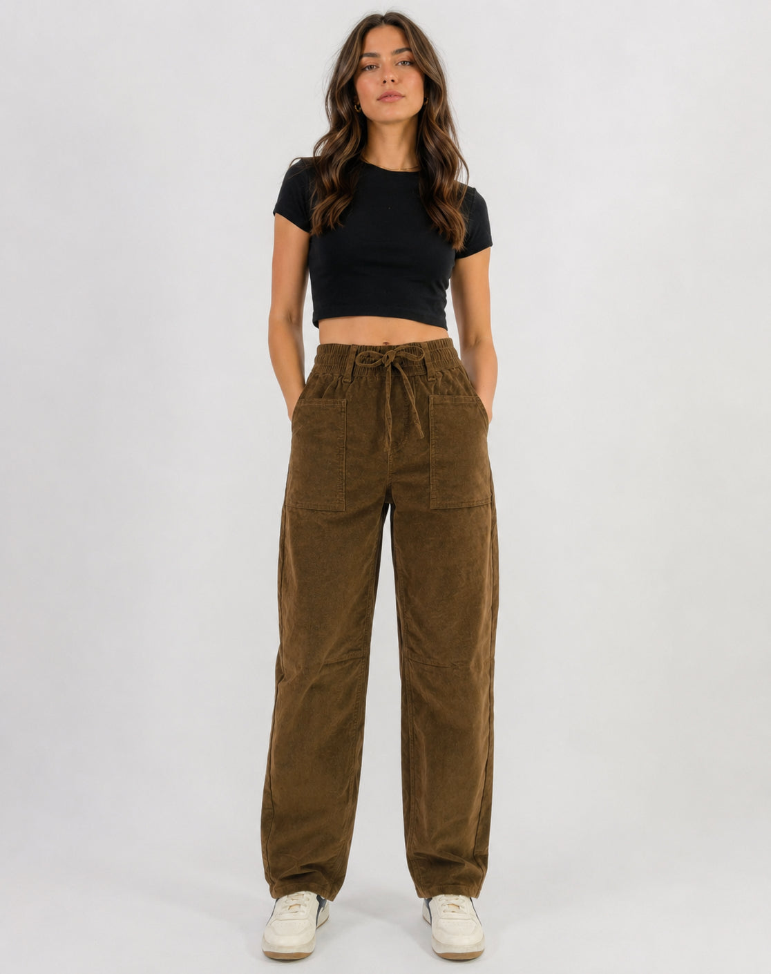 COUNTRY DENIM / ROAM FREE CORD STRECH BARRELED JEANS / JEANS / CGJ1842-CHOC