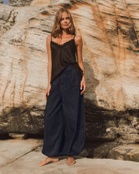 EBBY & I / HAREM INDIGO DENIM PANTS / VV11772