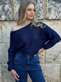 MOST / TAPE BOAT KNIT JUMPER / NAVY / PR16516