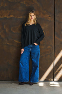 BOHO AUSTRALIA / ANOUK KNIT TOP / BLACK / BK26463003