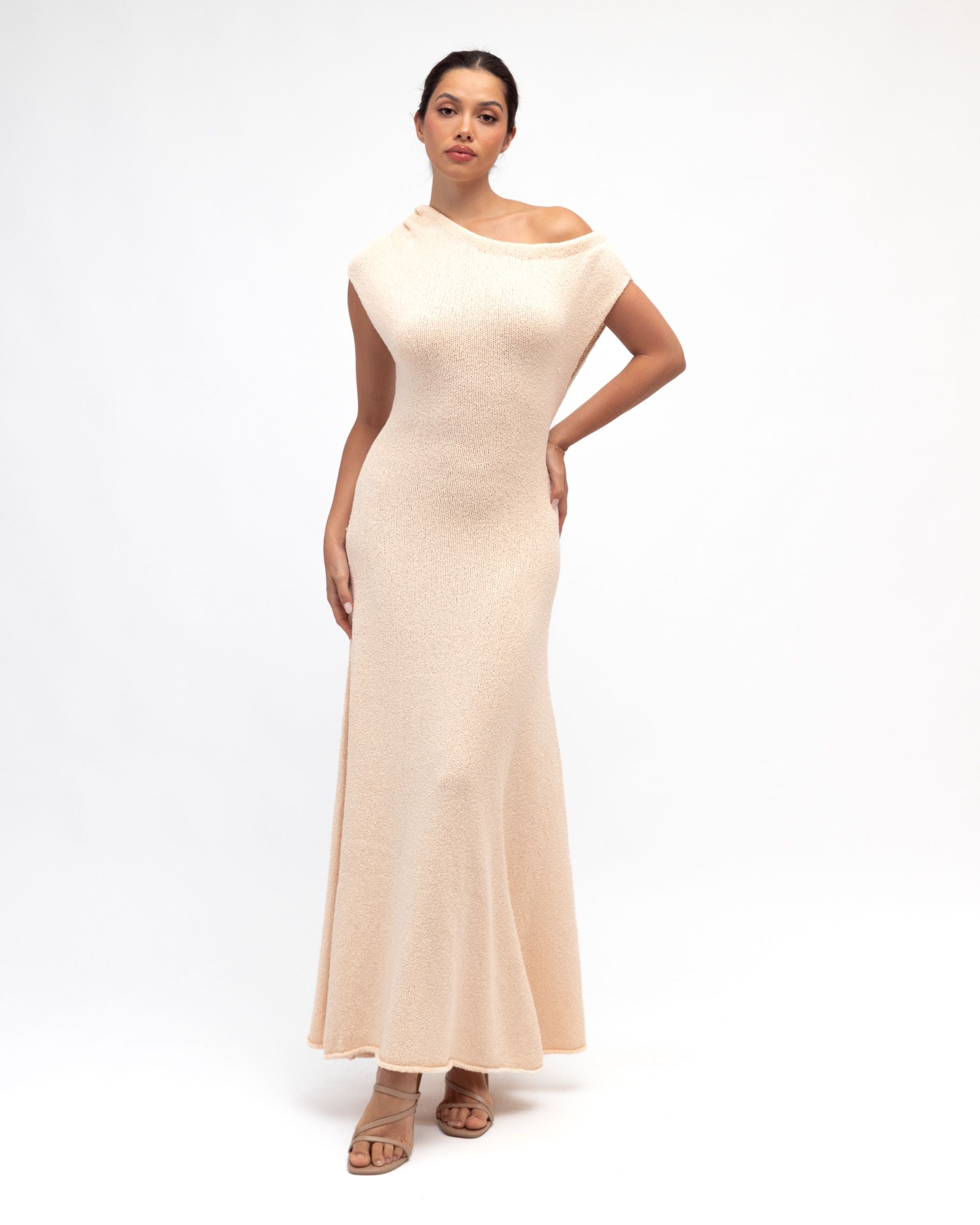 WHITE CLOSET / BOUNCE KNIT DRESS / NATURAL / TF11011