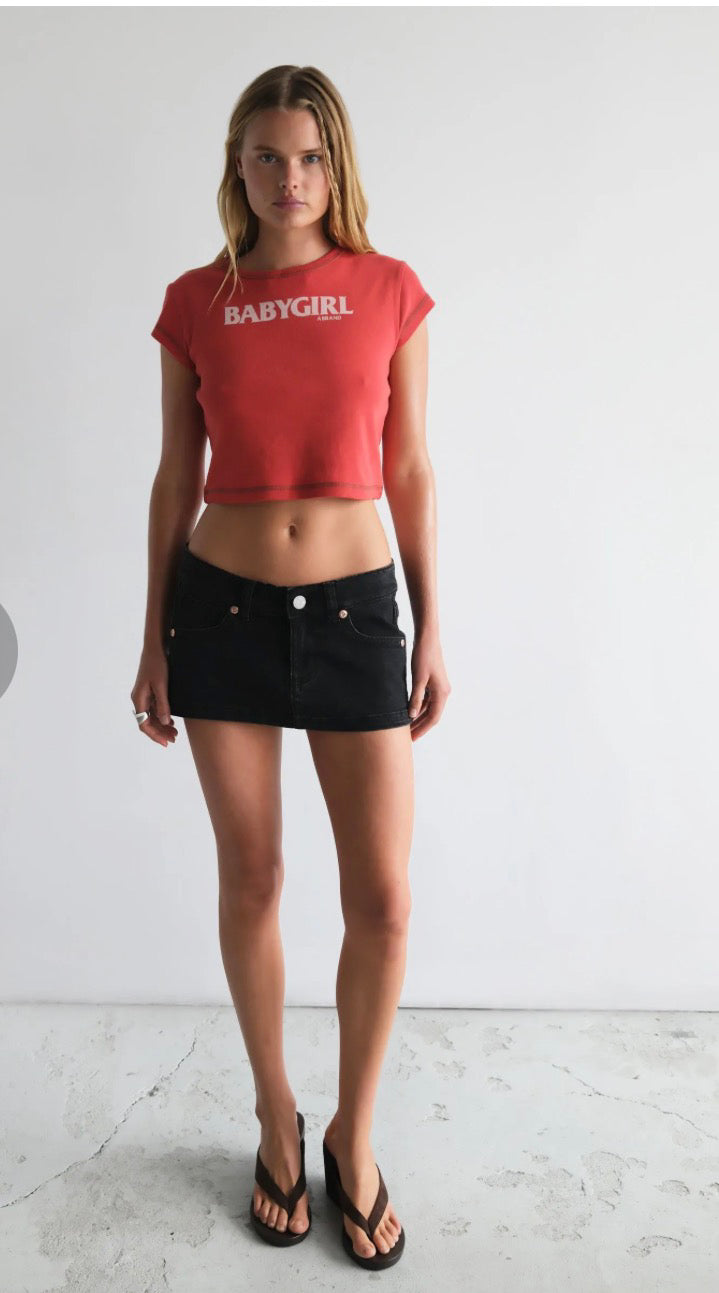 ABRAND / BABY GIRL CROPPED RIBBED TEE / A61T04