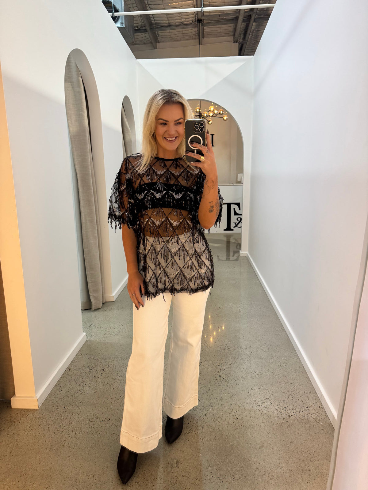 BY FRANKIE / BLACK OVERSIZED TASSEL SEQUIN / 231-14