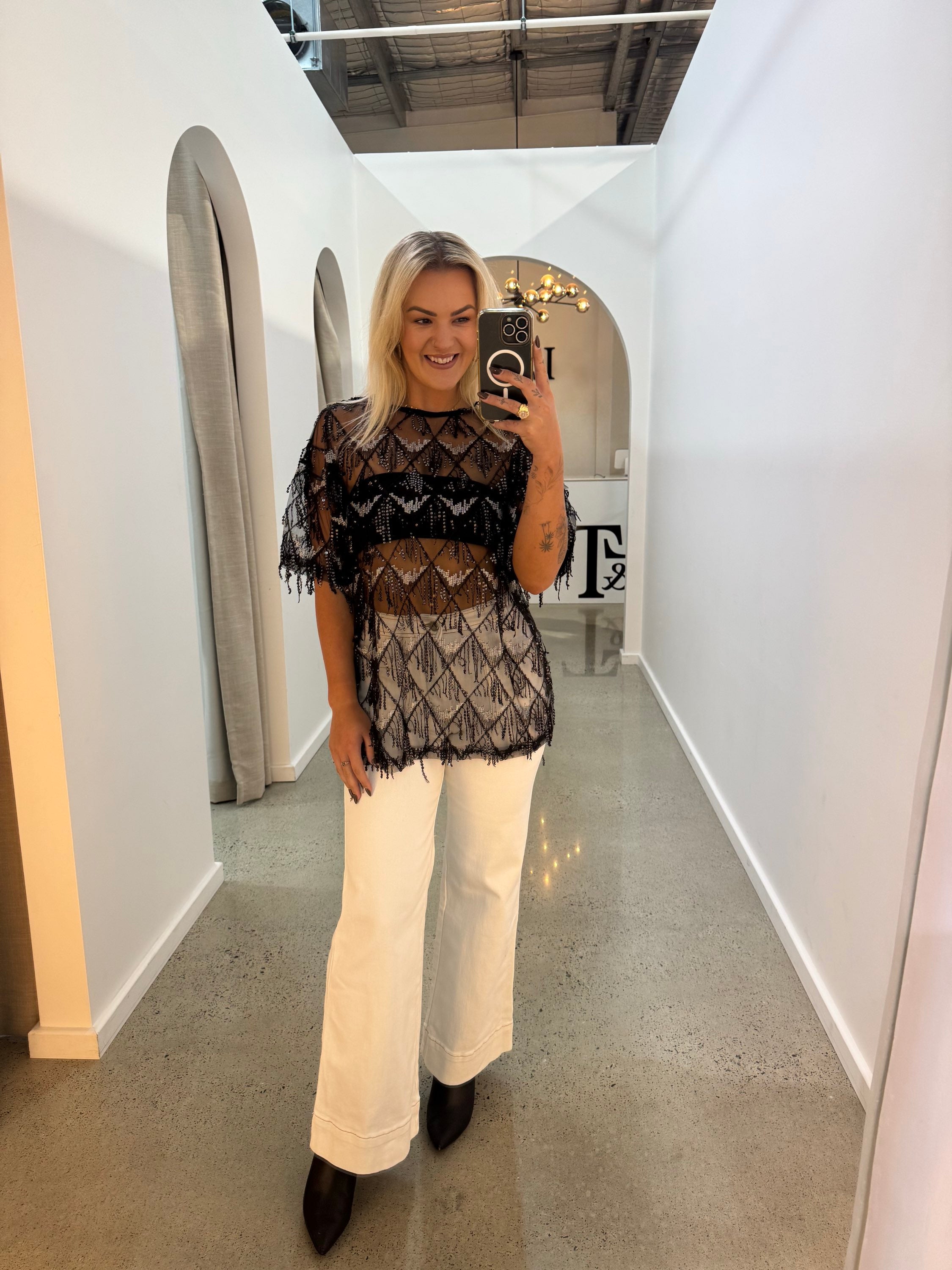 BY FRANKIE / BLACK OVERSIZED TASSEL SEQUIN / 231-14