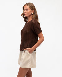 WHITE CLOSET / JASMINE CROCHET KNIT TEE / TF11215