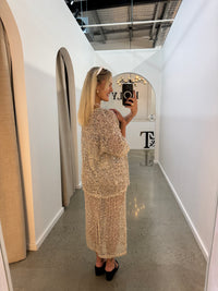 BY FRANKIE / SEQUINS KNIT SKIRT / BEIGE  / 163-2
