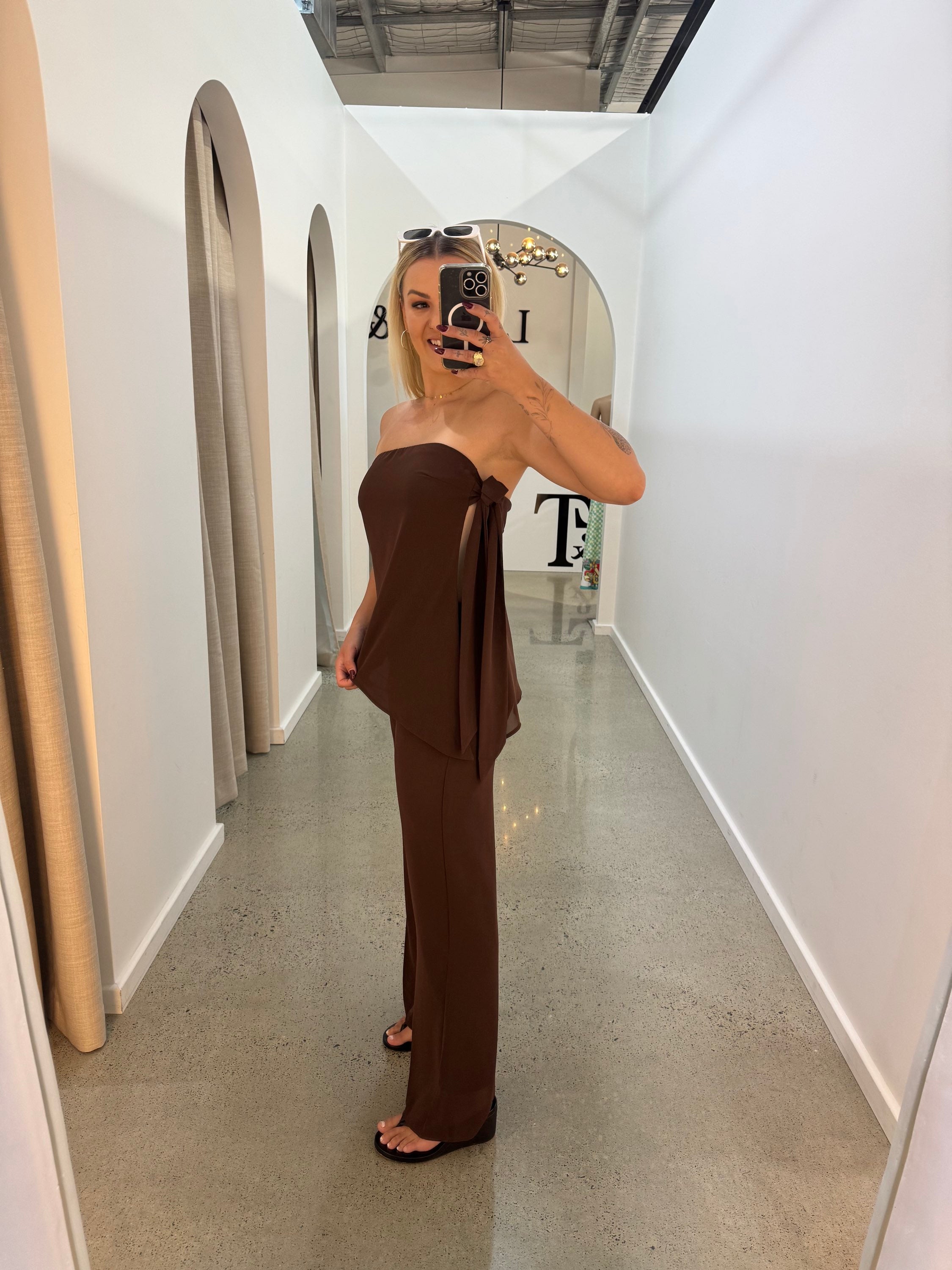BY FRANKIE / CHOCOLATE SHEER TOP / 598-2