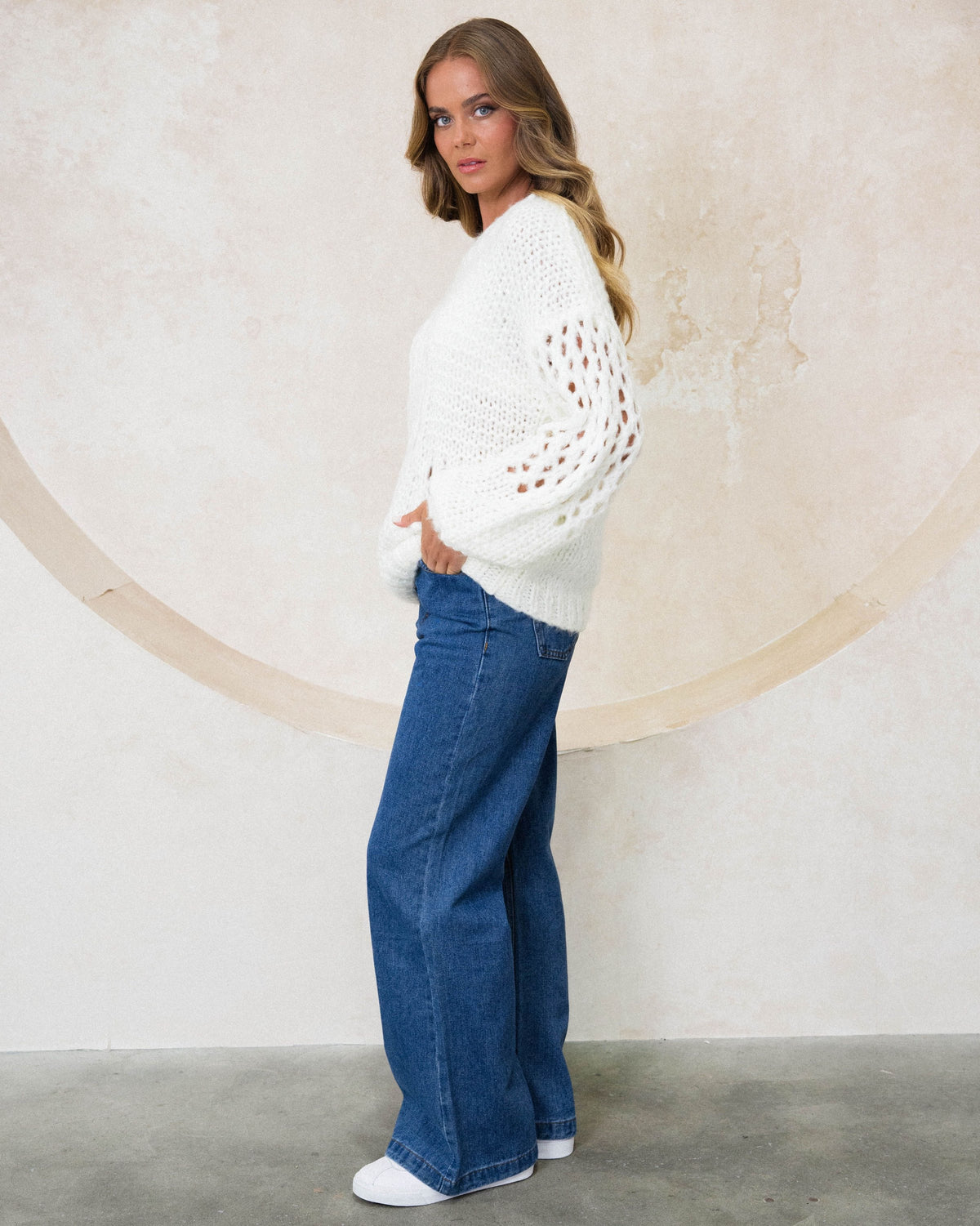 EBBY & I / ISOBLE KNIT WHITE / VV11074