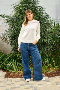 BOHO AUSTRALIA / REUBEN SWEATER / WHITE / BK26466006