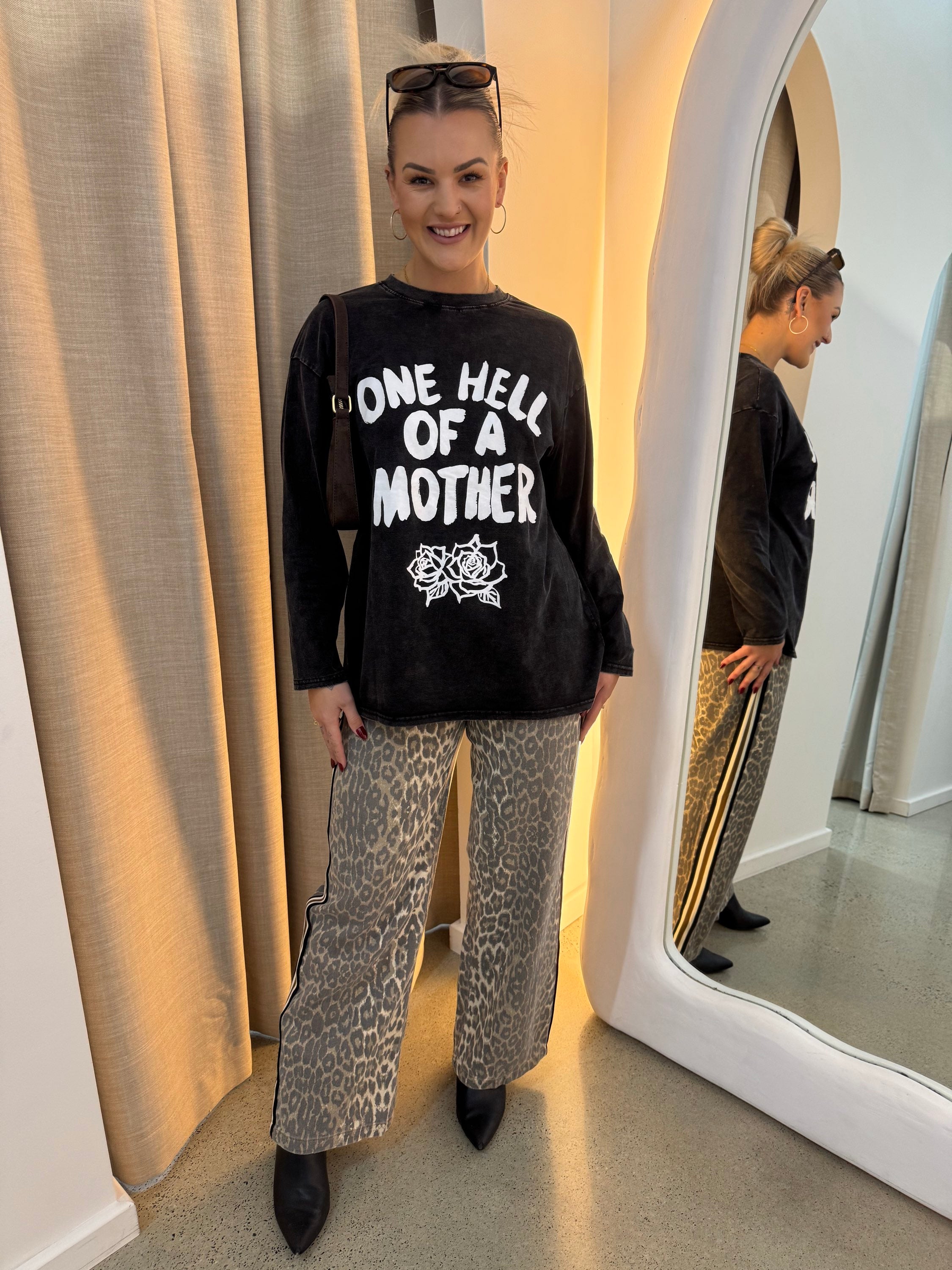 BY FRANKIE / ONE HELL OF A MOTHER LS TEE/ 787-16