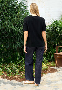 BOHO AUSTRALIA / RHODRI KNIT TOP / BLACK / BK26464004