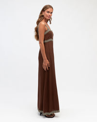 WHITE CLOSET / ATHENA MAXI DRESS / CHOCOLATE / TFE10853-2