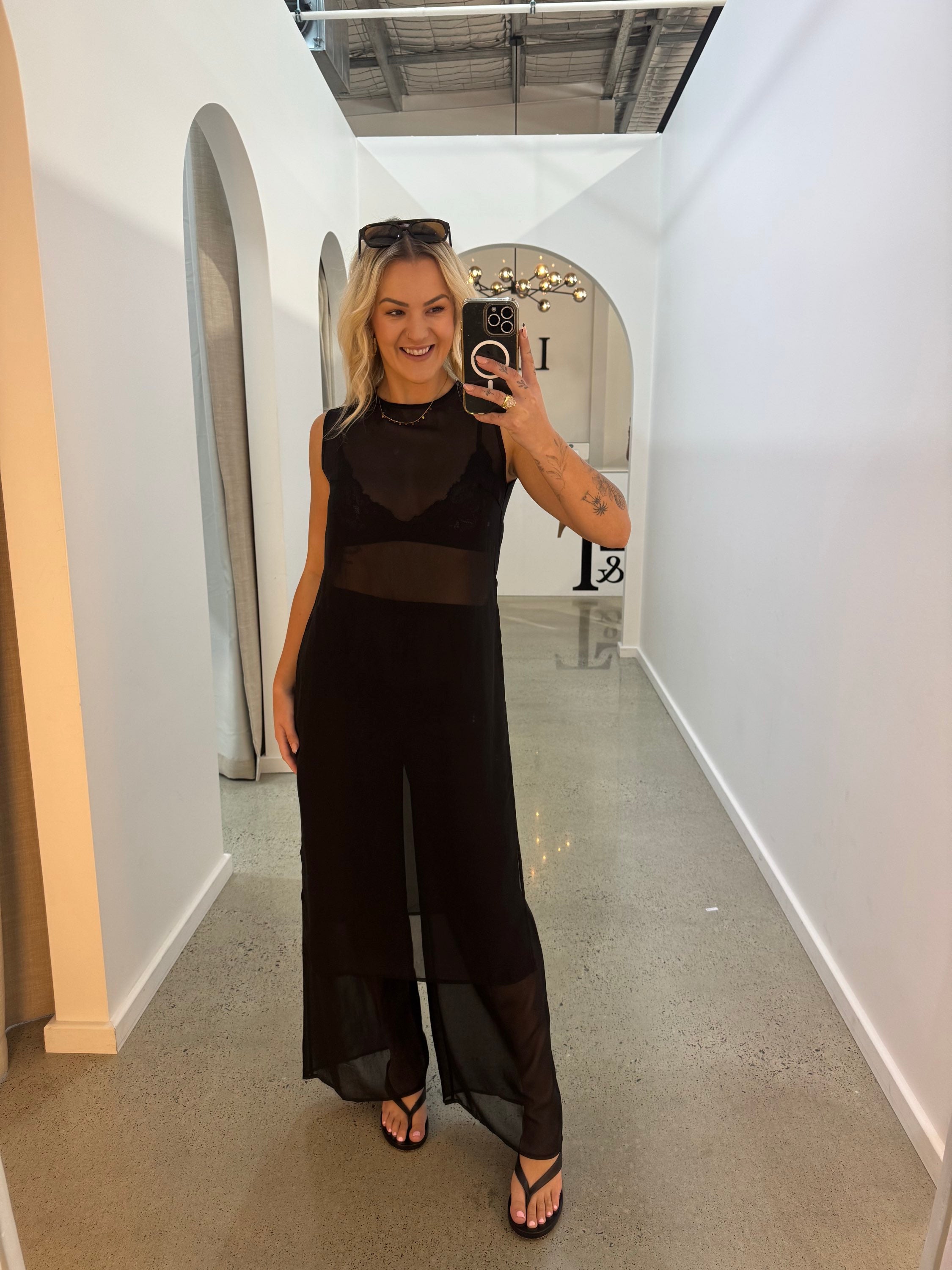 BY FRANKIE / BLACK SHEER PANTS / 157-1