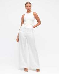 WHITE CLOSET / FLIP LINEN PANTS / WHITE