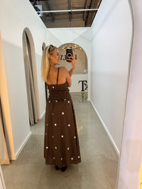 BY FRANKIE /  CHOCOLATE POLKA MAXI DRESS / 290-3