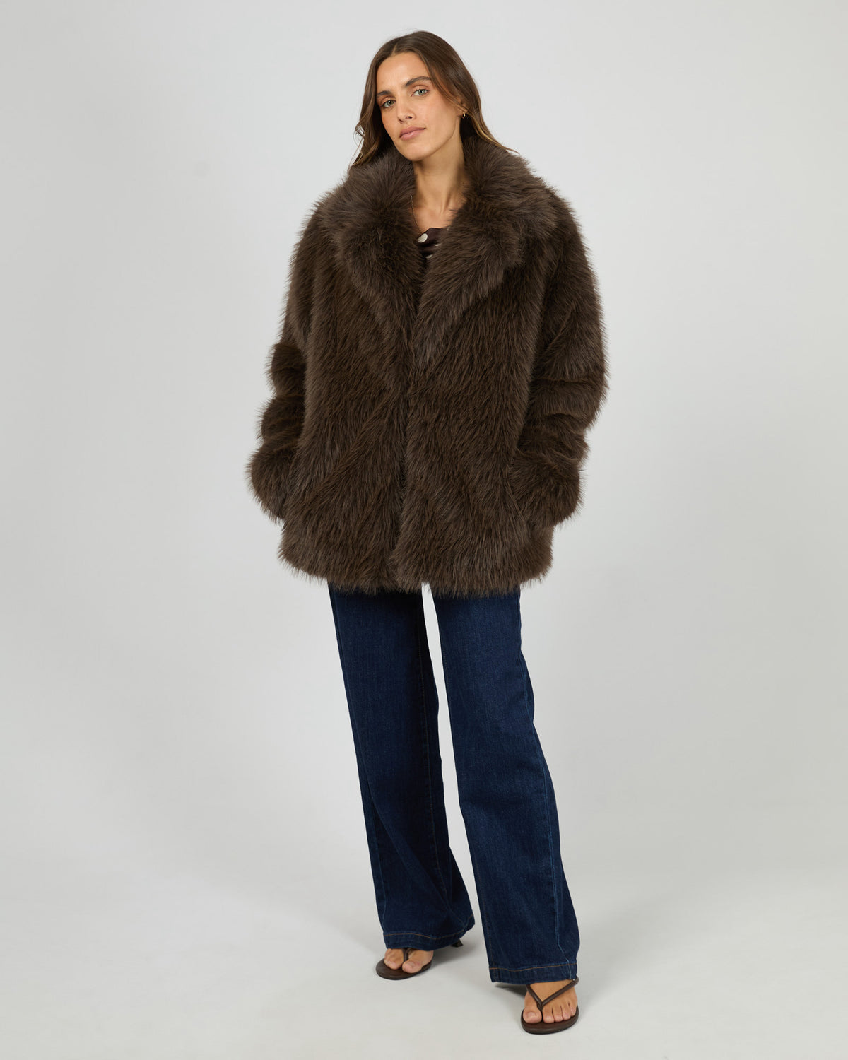 ALL ABOUT EVE / BRANDY FUR COAT / CHOCOLATE / 6479104