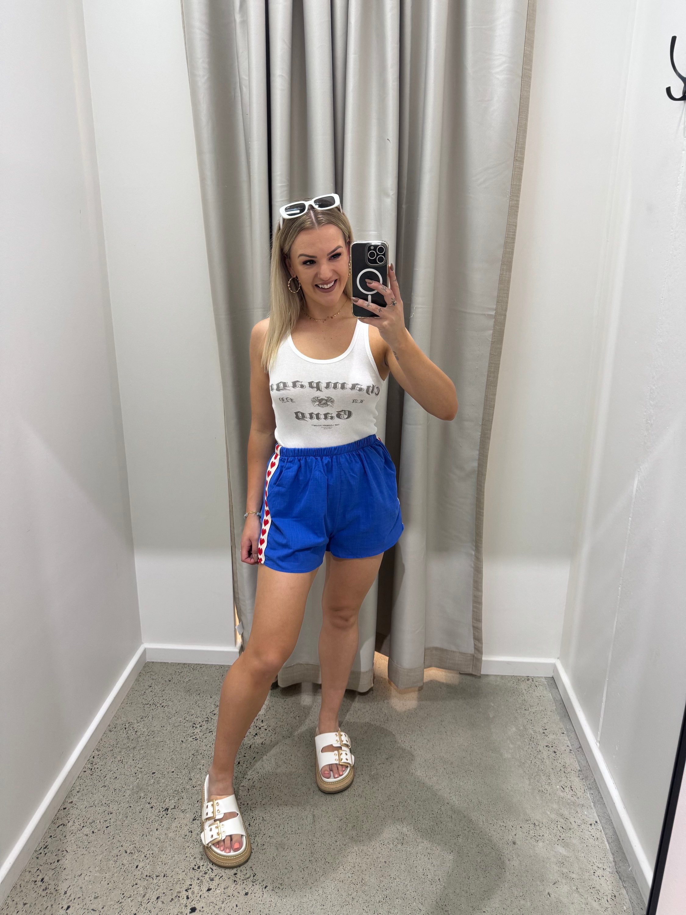 BY FRANKIE/ HEART SHORTS / BLUE / 43-1