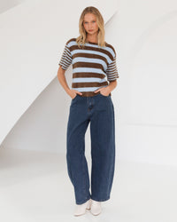 PAPER HEART / VANESSA KNIT TEE / CHOC /  PH13931