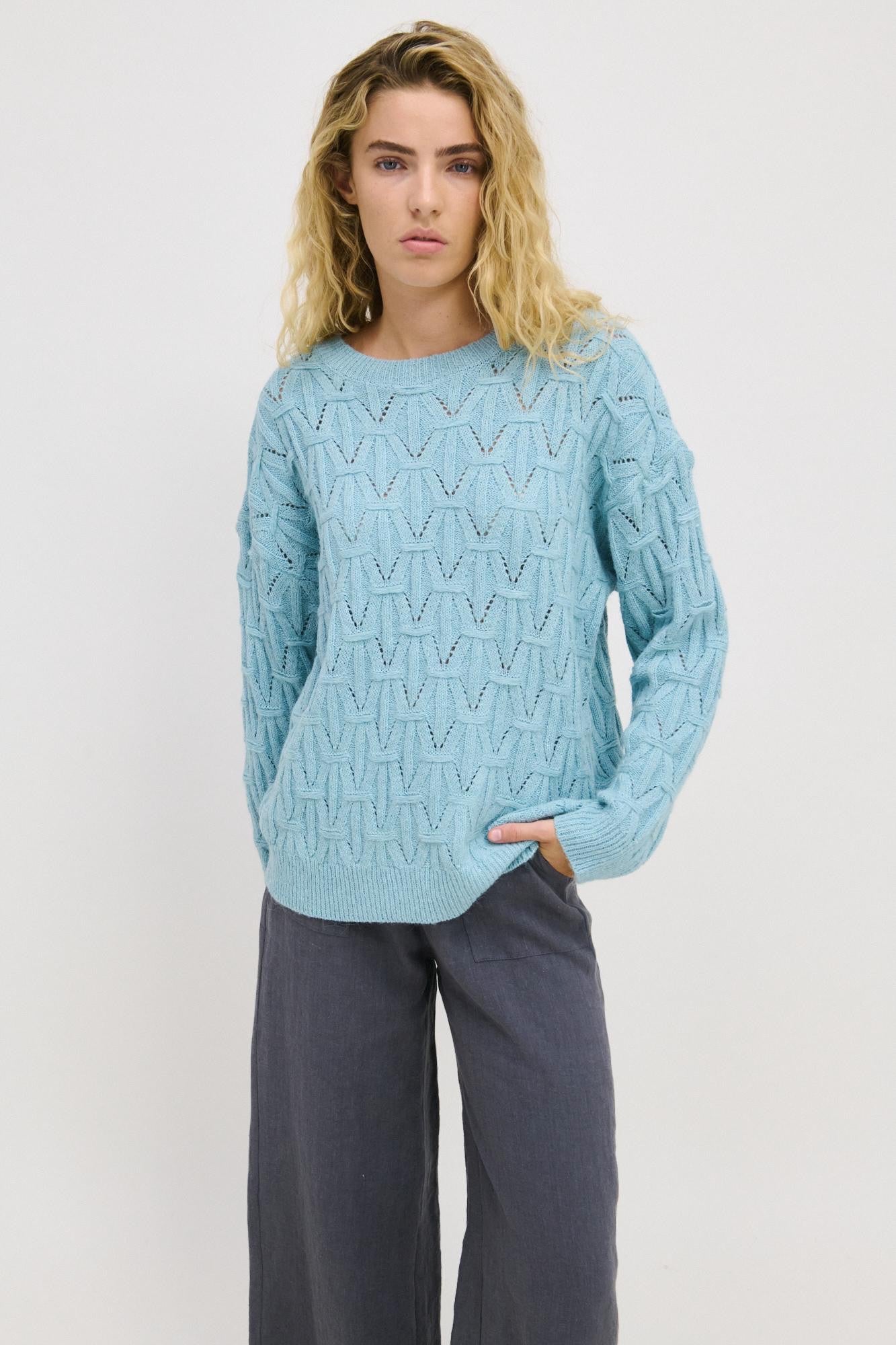 LITTLE LIES / INDIA CYAN  SWEATER / K24121804