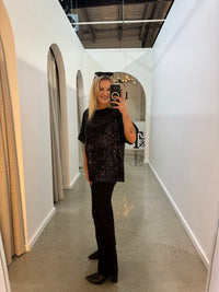 BY FRANKIE / BLACK SEQUINS TEE / 231-21