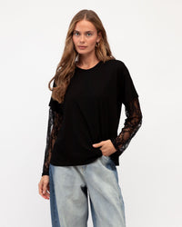 PAPER HEART / LACED UP TEE / BLACK / PH14197