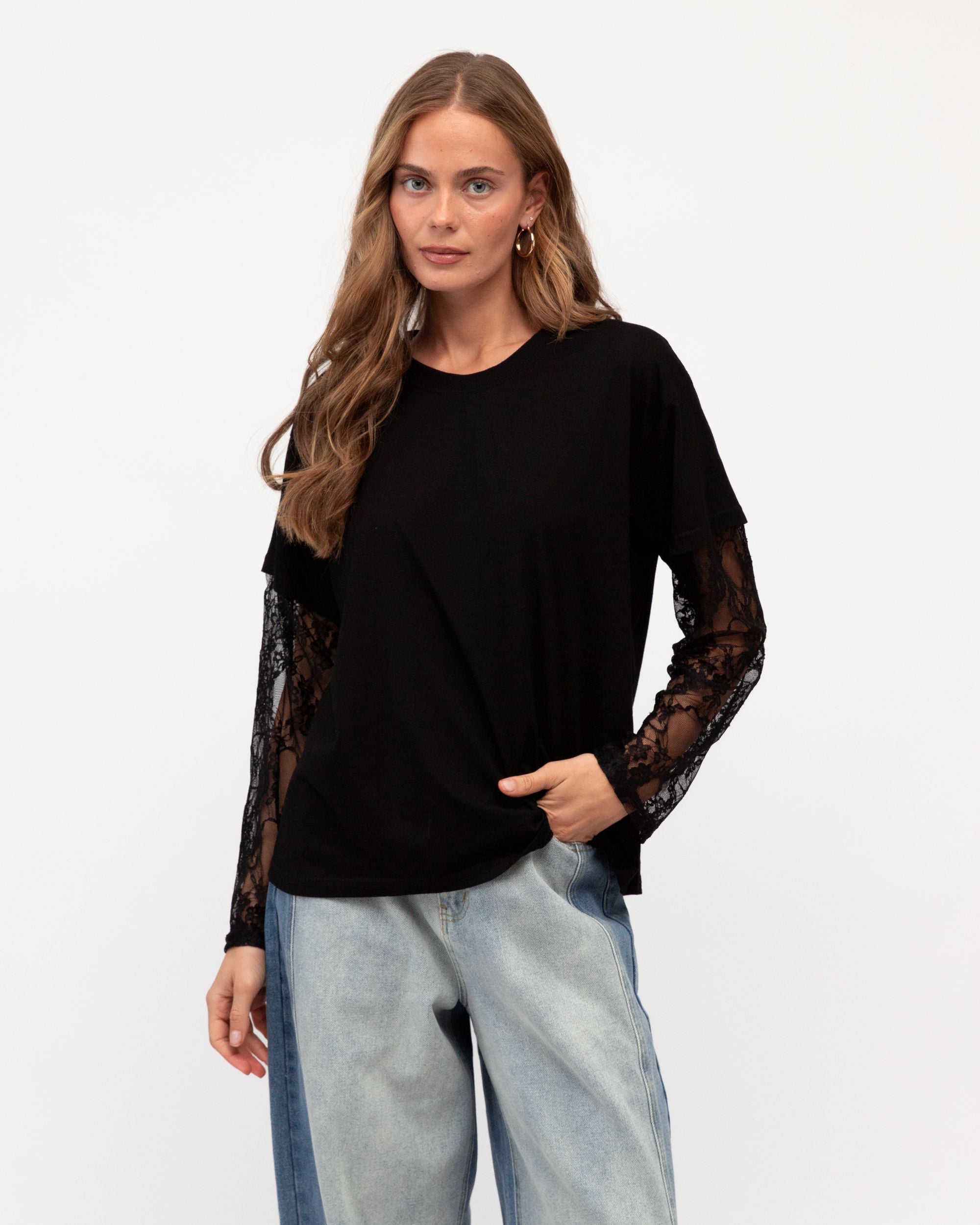 PAPER HEART / LACED UP TEE / BLACK / PH14197