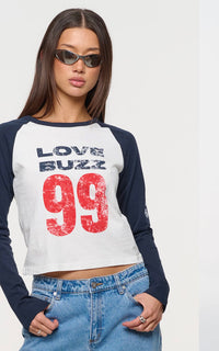 ABRAND / LOVE BUZZ RAGLAN TEE / A62T10