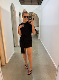 BY FRANKIE / BLACK T-SHIRT TIE DRESS / 202604