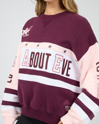 ALL ABOUT EVE / DIV ONE PANEL CREW JUMPER / 6477138.WINE