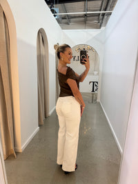 BY FRANKIE / CHOCOLATE SHEER OFF SHOULDER / 718-2