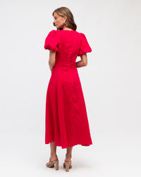 WHITE CLOSET / RED TWIST LINEN DRESS / TFL8545-27