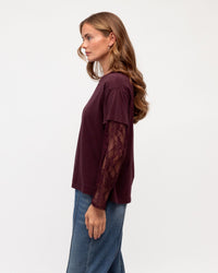 PAPER HEART / LACED UP TEE / PLUM / PH14197