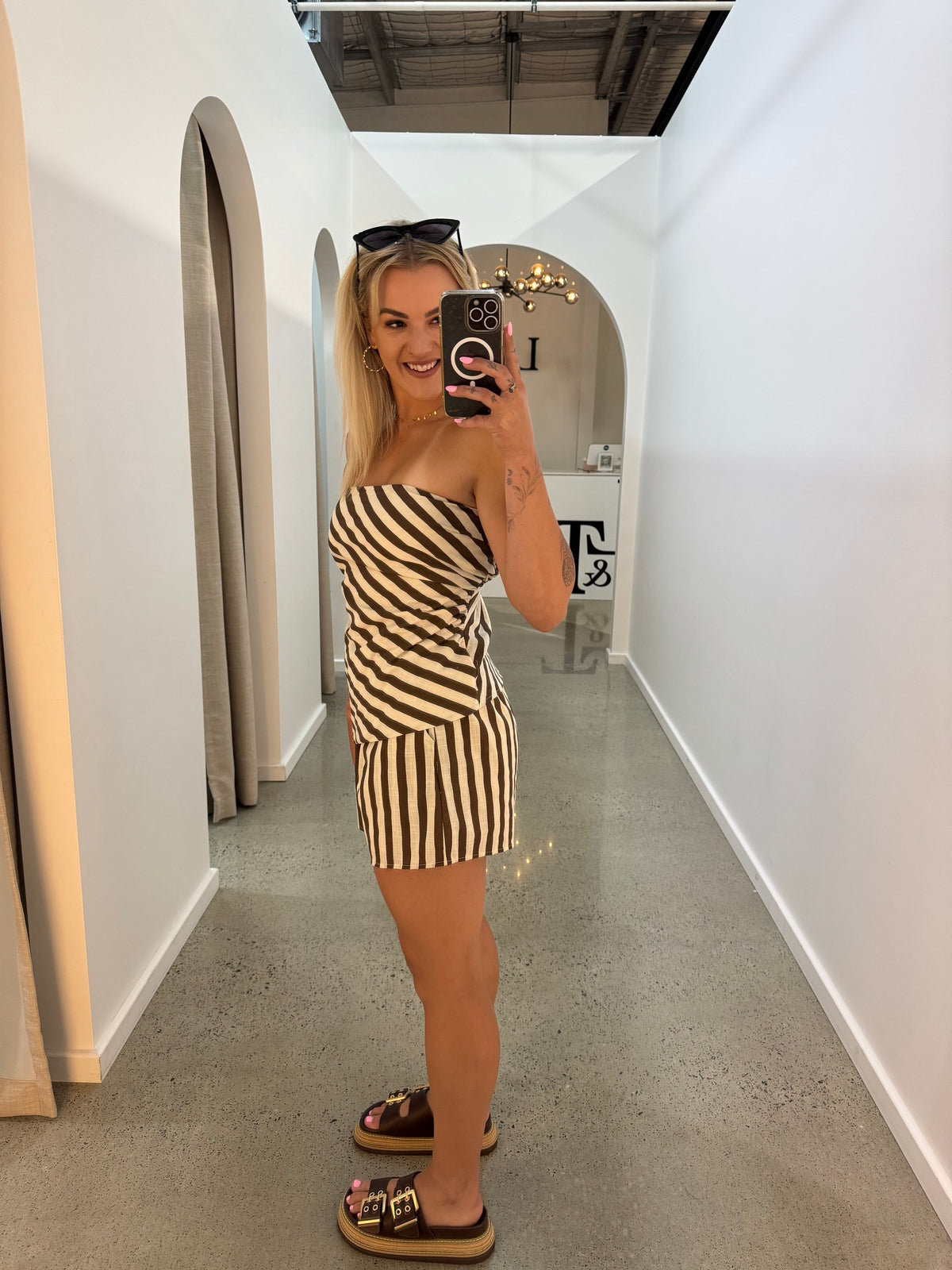 BY FRANKIE / CHOC STRIPE SHORTS / 249-4