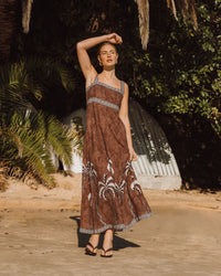 WHITE CLOSET / TROPICAL MOSAIC MAXI DRESS / TFE10853