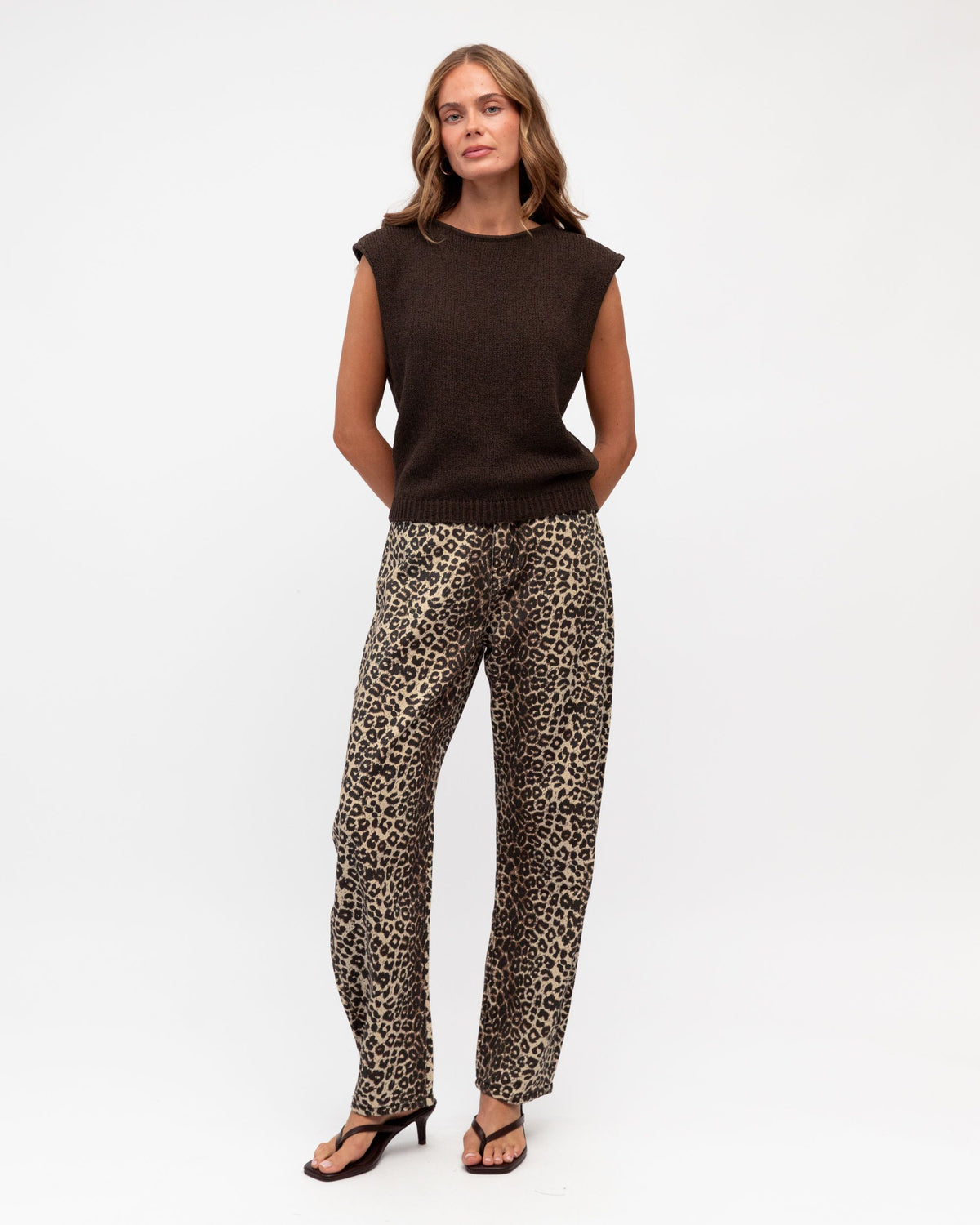 EBBY & I / LEOPARD BARREL JEANS / VV11825-1