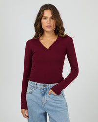 SILENT THEORY ASHTON KNIT LS TOP / 60X5443.CHRY