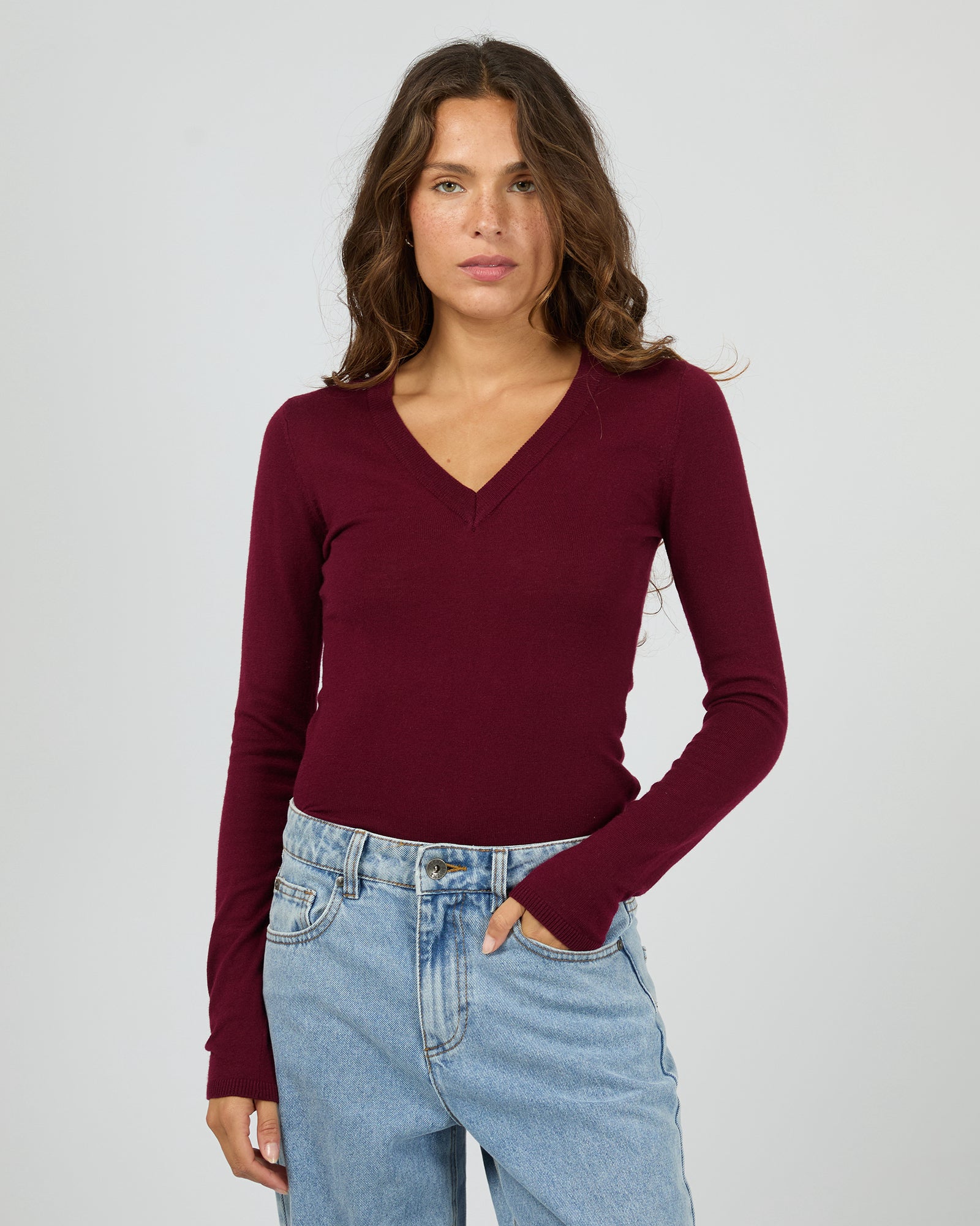 SILENT THEORY ASHTON KNIT LS TOP / 60X5443.CHRY