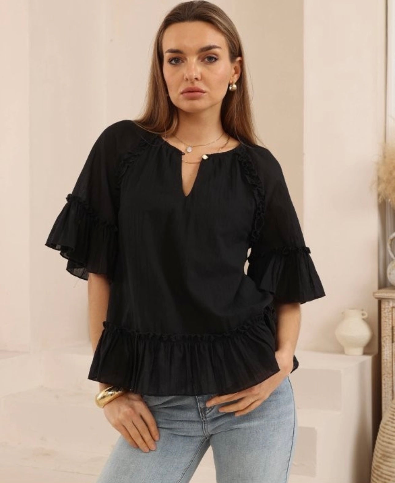 IRIS MAXI / CLEVER TOP BLACK / 2023078-2