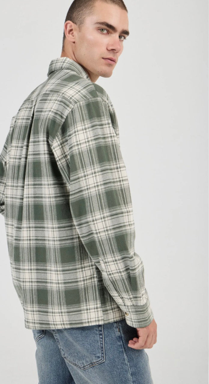 ROLLAS / CAMPUS HEARY CHECK LS SHIRT / OLIVE / S62H06