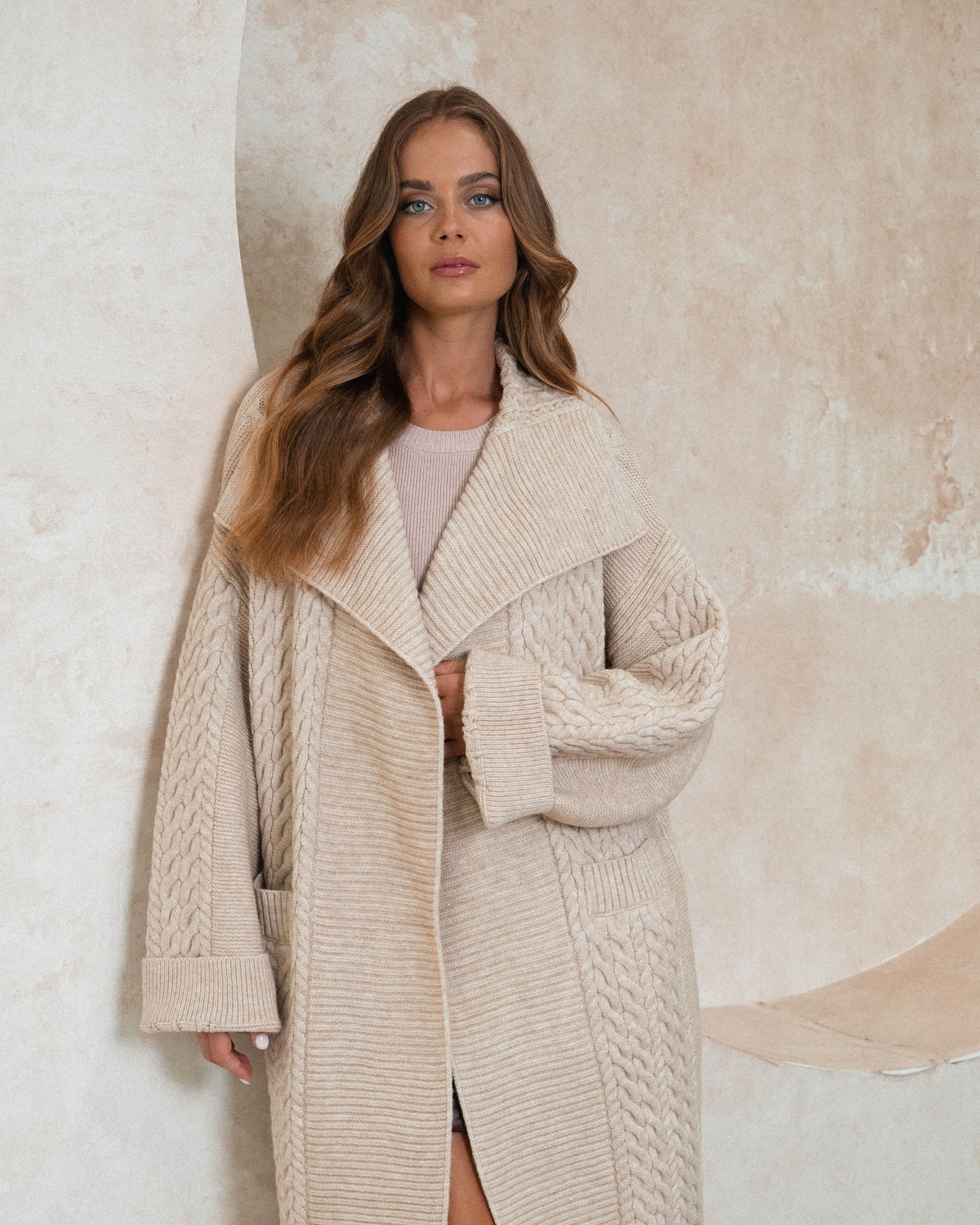 EBBY & I / GATSBY CARDIGAN/ BEIGE