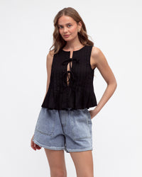 PAPER HEART / PLEAT TO PERFECTION TOP / BLACK / PH11919