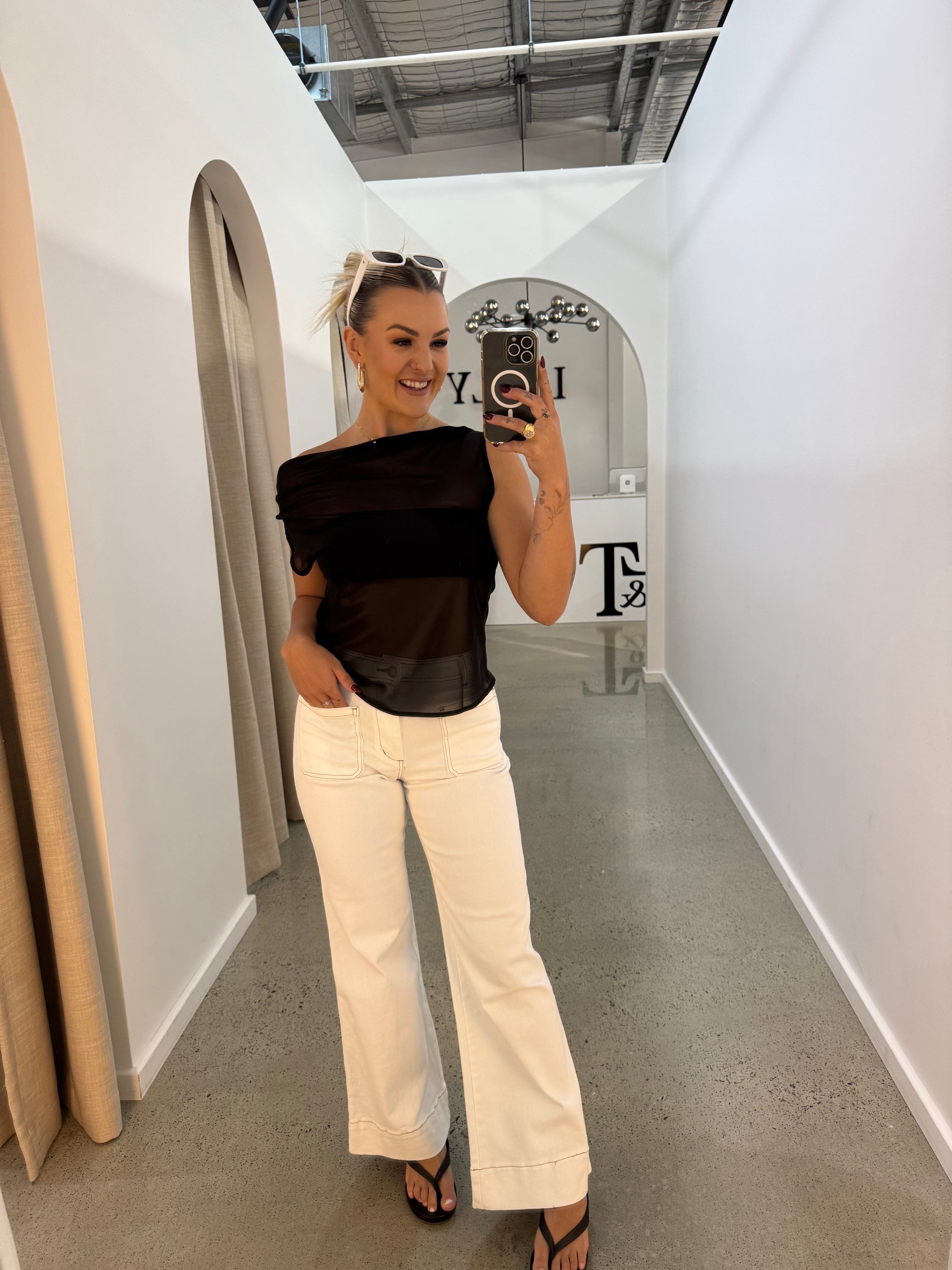 BY FRANKIE / BLACK SHEER OFF SHOULDER / 718