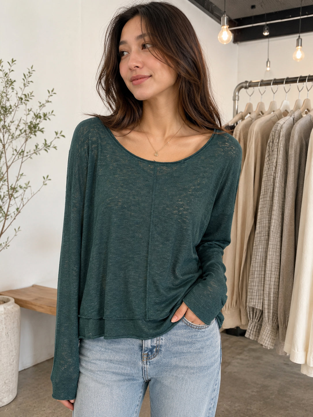LITTLE LIES / SACHA TOP / EMERALD / S181111513