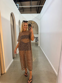 BY FRANKIE / MOCHA SEQUIN DRESS / 699-1
