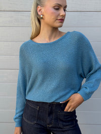 MOST / TAPE BOAT KNIT JUMPER / TEAL  / PR16516
