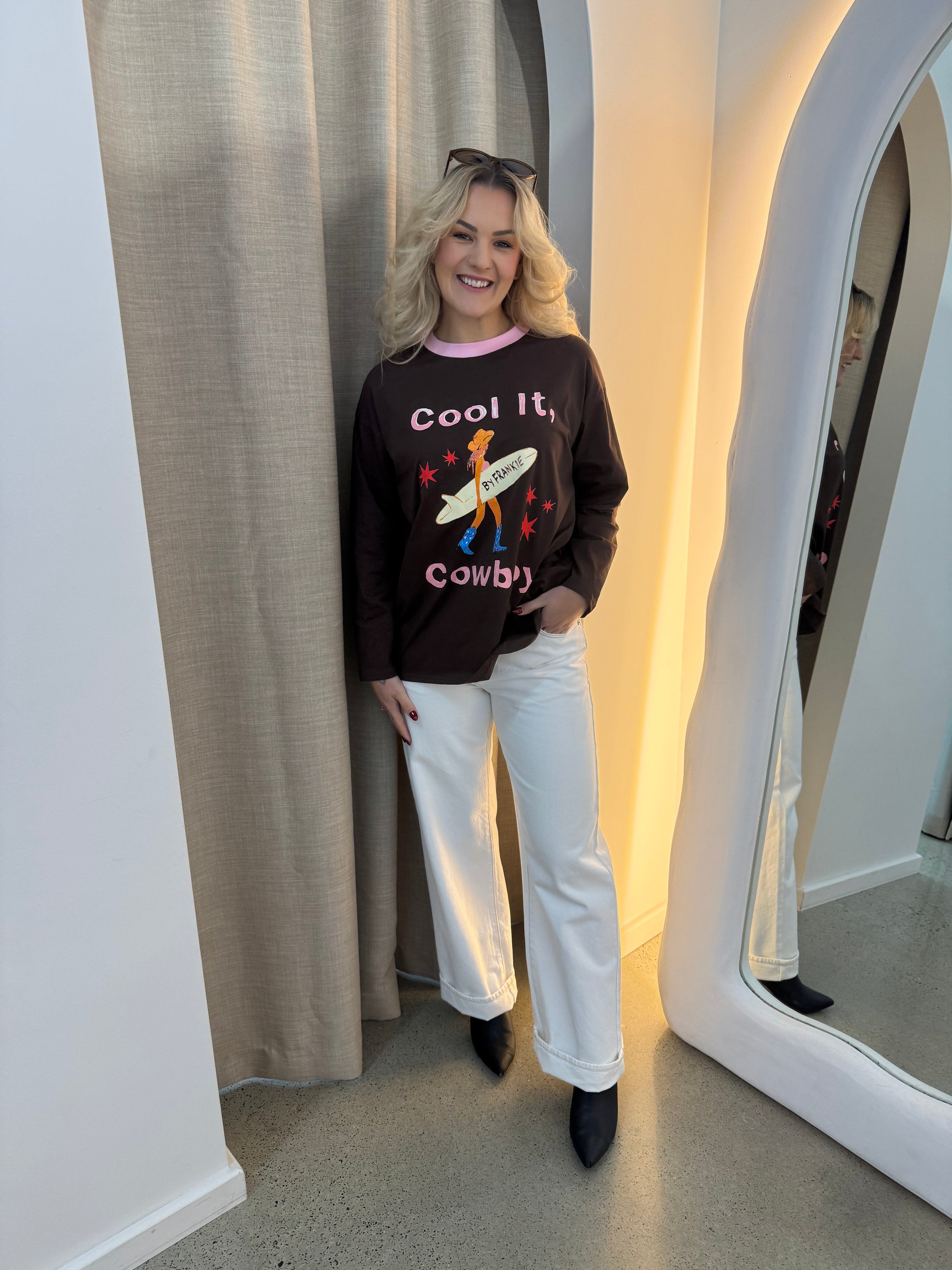 BY FRANKIE / COOL IT COWBOY LS TEE / BROWN / 787-5