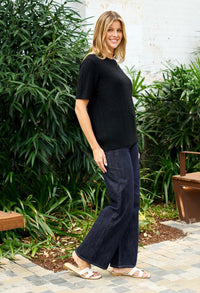 BOHO AUSTRALIA / RHODRI KNIT TOP / BLACK / BK26464004