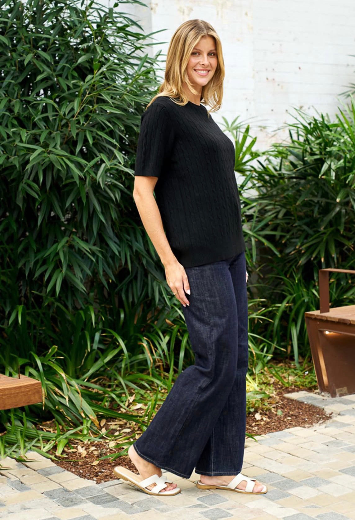 BOHO AUSTRALIA / RHODRI KNIT TOP / BLACK / BK26464004