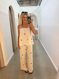 BY FRANKIE / OATMEAL POLKA TOP / 575-2